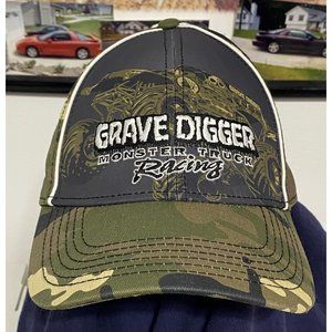 Grave Digger Monster Truck Racing Hat Camo Monster Jam Brand Adjustable